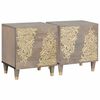 vidaXL Nachttisch mit T&uuml;r 2 stk. Grau 40 x 33 x 46 cm Massivholz Mango