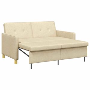 vidaXL Schlafsofa Ausziehbar Creme Stoff