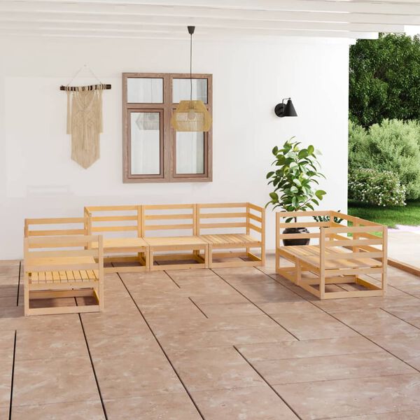 vidaXL 7-tlg. Garten-Lounge-Set Massivholz Kiefer