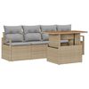 vidaXL Garten-Sofa-Set mit Speicher 5 pcs Beige Poly Rattan