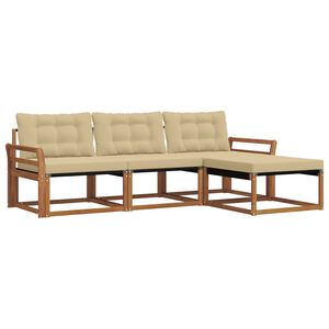 vidaXL Outdoor-Sofagarnitur mit Kissen 4 pcs Natur und Beige