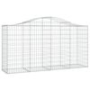 vidaXL Gabione mit Hochbogen 200x50x100/120 cm Verzinktes Eisen