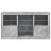 vidaXL Sideboard mit LED-Leuchten Betongrau 123x37x67 cm