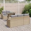 vidaXL Gartensofa-set mit Kissen mit Kissen 6 pcs Beige Poly Rattan