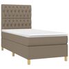 vidaXL Boxspringbett mit Matratze & LED Taupe 90x190 cm Stoff