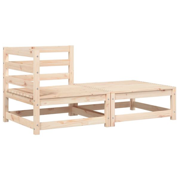 vidaXL Garten-Ecksofa mit Kissen und Hocker