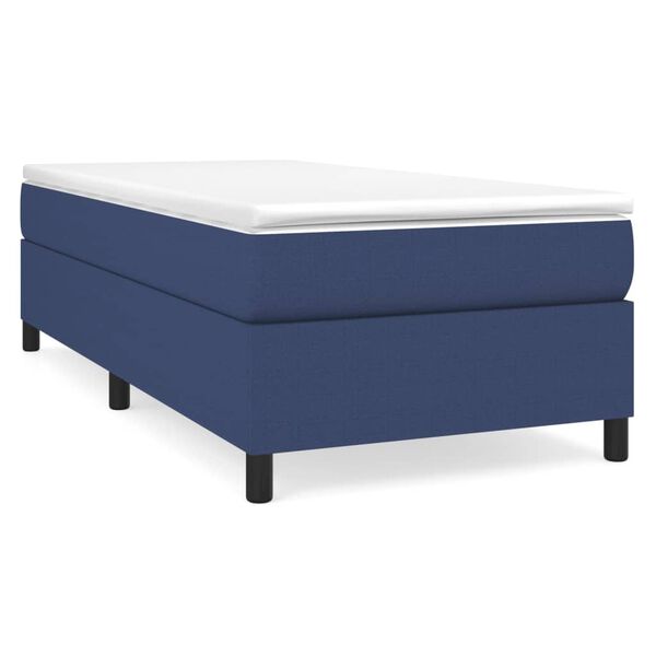vidaXL Boxspringbett mit Matratze Blau 90x190 cm Stoff
