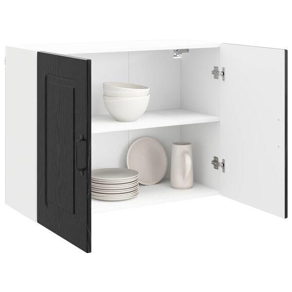 vidaXL K&uuml;chenschrank Kalmar Schwarz Eichen-Optik 80 x 31 x 60 cm