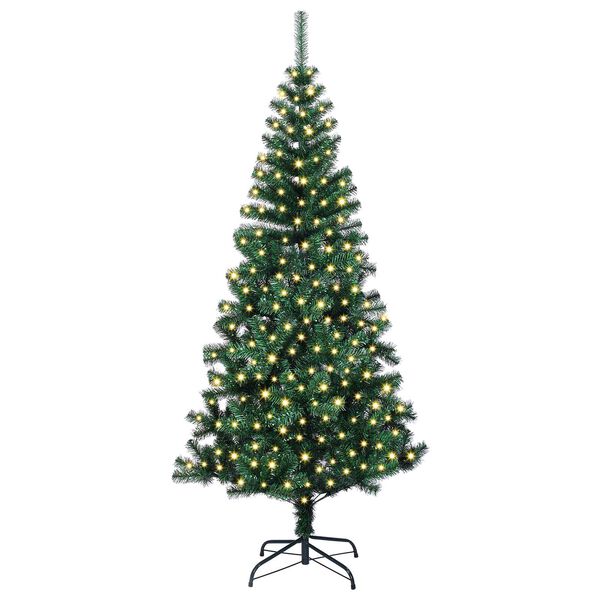 vidaXL K&uuml;nstlicher vorbeleuchteter Weihnachtsbaum Gr&uuml;n 210 cm