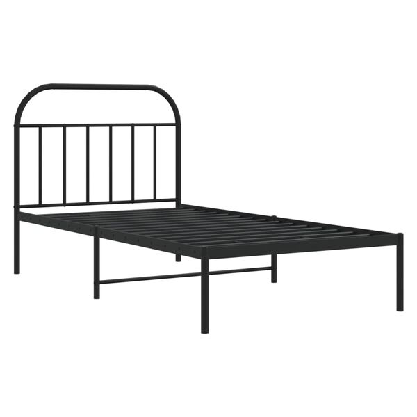 vidaXL Bettgestell mit Kopfteil Metall Schwarz 107x203 cm