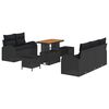 vidaXL Garten-Sofa-Set mit Kissen mit Speicher 8 pcs Schwarz