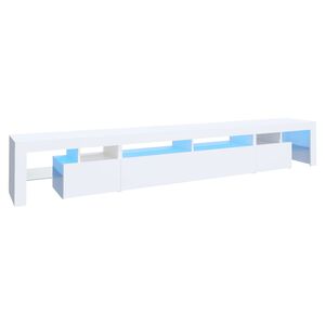 vidaXL TV-Schrank mit LED-Leuchten Wei&szlig; 260x36,5x40 cm