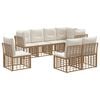 vidaXL Outdoor-Sofagarnitur mit Kissen 8 pcs Natur Polyester