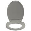 vidaXL Toilettensitz mit Absenkautomatik Quick-Release Grau Oval