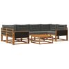 vidaXL Outdoor-Sofagarnitur 7 Stk. Natur und Anthrazit