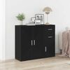 vidaXL Sideboard Schwarze Eiche 91 x 29,5 x 75 cm Holzwerkstoff