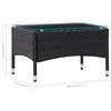 vidaXL 4-tlg. Garten-Lounge-Set mit Auflagen Poly Rattan Schwarz