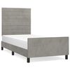 vidaXL Bettgestell ohne Matratze Hellgrau 100x200 cm Samt