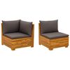 vidaXL Garten-Lounge-Set mit Kissen 2 St&uuml;ck Braun Massivholz Akazie