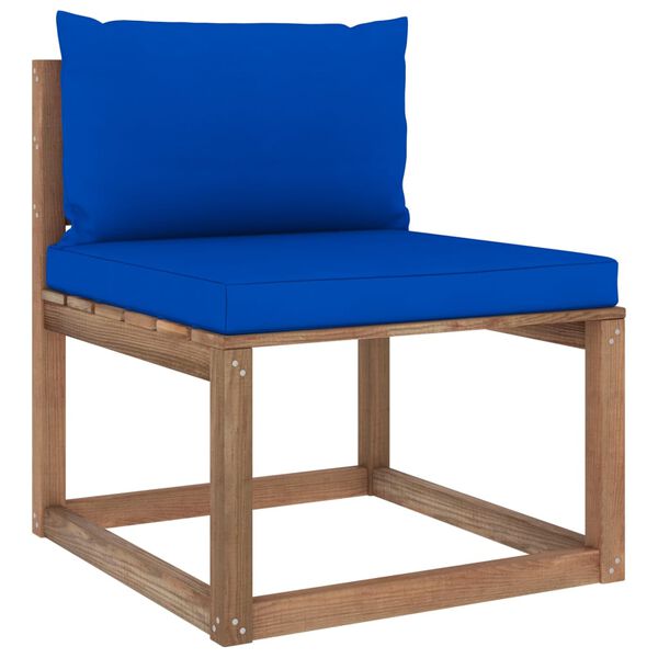 vidaXL 5-tlg. Garten-Lounge-Set aus Paletten mit Kissen Kiefernholz