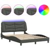 vidaXL Bettgestell mit LED ohne Matratze "Hvar" Dunkelgrau 137x190 cm Stoff