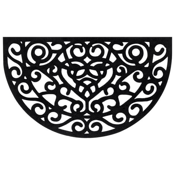 vidaXL Fu&szlig;matte Halbrund 45x75 cm Gummi