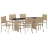 vidaXL Garten Essgruppe 7 Stk. Beige Poly-Rattan