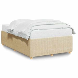 vidaXL Bettgestell ohne Matratze Creme 120x190 cm Stoff