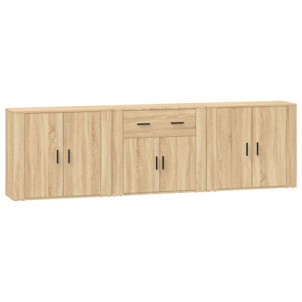 vidaXL Sideboards 3 Stk. Sonoma-Eiche Holzwerkstoff
