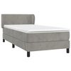 vidaXL Boxspringbett mit Matratze Hellgrau 80x200 cm Samt