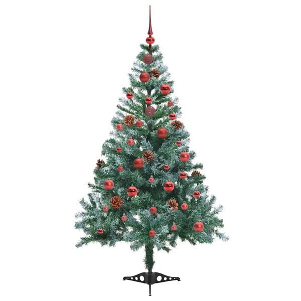 vidaXL K&uuml;nstlicher Weihnachtsbaum Gr&uuml;n 150 cm PVC und Stahl
