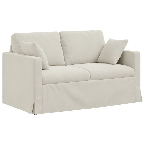 vidaXL Sofa Creme Gesamtabmessungen: 138 x 78 x 80 cm (B x T x H) Samt