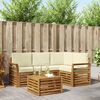 vidaXL Outdoor-Sofagarnitur 5 pcs Natur und Creme Massivholz Akazie
