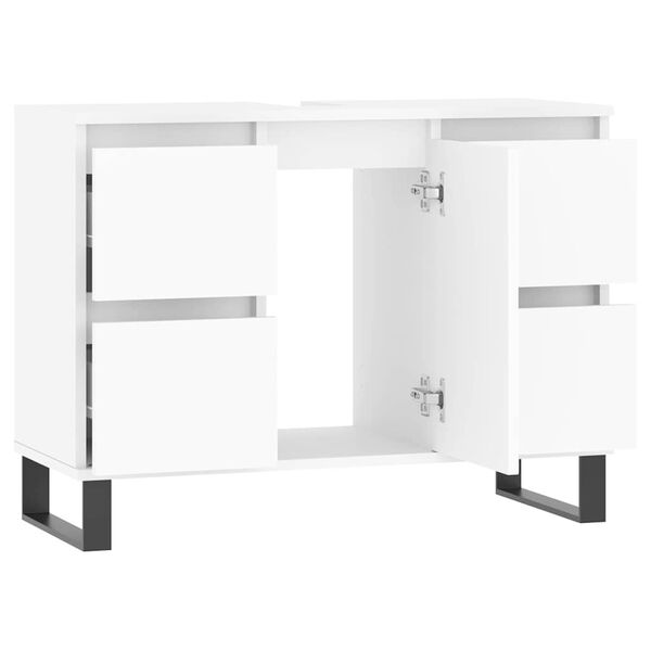 vidaXL Badschrank Wei&szlig; 80x33x60 cm Holzwerkstoff