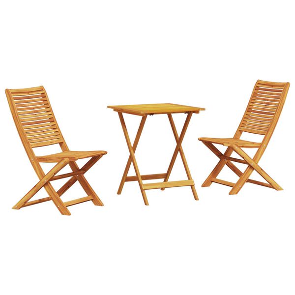 vidaXL Klapp Bistro Set 3 pcs Braun Akazie Massivholz