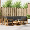 vidaXL Outdoor-Sofagarnitur mit Kissen 7 pcs Natur und Anthrazit