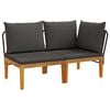 vidaXL 2 pcs Garten Lounge Set mit Kissen Massives Akazienholz & Seil