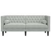 vidaXL Chesterfield-Sofa mit Nackenrollen 2-Sitzer Hellgrau Samt