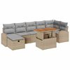vidaXL Garten-Sofa-Set mit Kissen mit Speicher 8 pcs Beige Poly Rattan