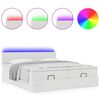 vidaXL Ottoman-Bett mit Matratzen & LEDs Weiß 180x200 cm Kunstleder