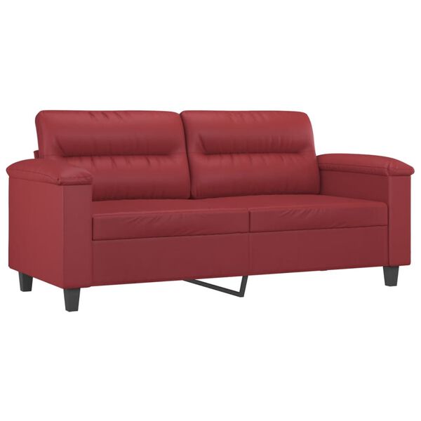vidaXL 2-Sitzer-Sofa Weinrot 140 cm Kunstleder