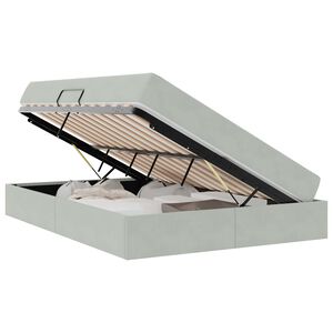 vidaXL Aufbewahrungsbett mit Matratze Hellgrau 140 x 200 cm Samt