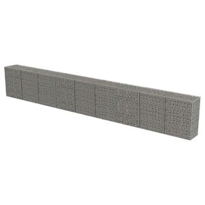 vidaXL Gabionenwand mit Abdeckung Verzinkter Stahl 900&times;50&times;100 cm