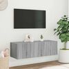 vidaXL TV-Wandschrank mit LED-Leuchten Grau Sonoma 100x35x31 cm