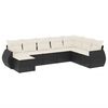 vidaXL 8-tlg. Garten-Sofagarnitur mit Kissen Schwarz Poly Rattan