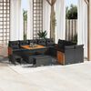 vidaXL Garten-Sofa-Set mit Kissen 13 pcs Schwarz