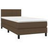 vidaXL Boxspringbett mit Matratze Dunkelbraun 90x200 cm Stoff