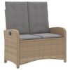 vidaXL 4-tlg. Garten-Essgruppe mit Kissen Beige Poly Rattan