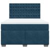 vidaXL Boxspringbett mit Matratze Blau 140x200 cm Samt