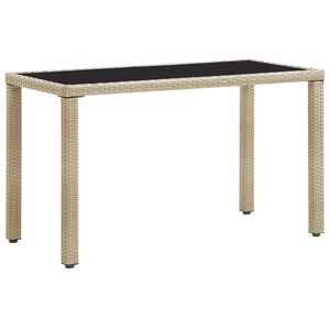 vidaXL Gartentisch Beige 123x60x74 cm Poly Rattan